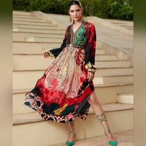 Anthropologie Bhanuni by Jyoti Obsidian Mixed Floral Print Maxi Dress 16W